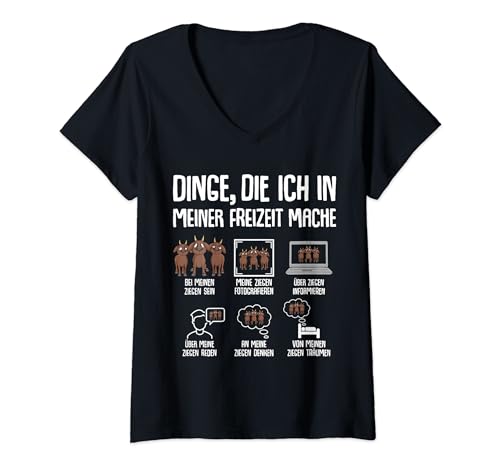 Ziegen Landwirt Herren Damen Kinder Ziege T-Shirt mit V-Ausschnitt Ziegen Landwirt Herren Damen Kinder Ziege T-Shirt mit V-Ausschnitt von Lustige Ziegen Geschenke für Bauer und Landwirt