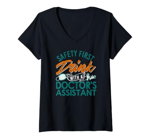 Damen Lustiger Medizinischer Humor Mit Assistenz T-Shirt mit V-Ausschnitt von Lustige Zitate Für Das Pflegepersonal