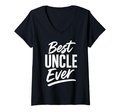 Damen Best Uncle Ever T-Shirt mit V-Ausschnitt von Lustige coole Onkel Geschenke für Männer