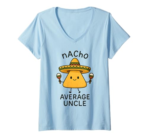 Damen Nacho Average Uncle T-Shirt mit V-Ausschnitt von Lustige coole Onkel Geschenke für Männer
