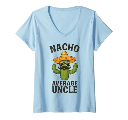 Damen Nacho Average Uncle T-Shirt mit V-Ausschnitt von Lustige coole Onkel Geschenke für Männer