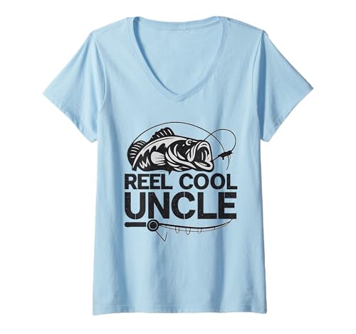 Damen Reel Cool Uncle T-Shirt mit V-Ausschnitt von Lustige coole Onkel Geschenke für Männer