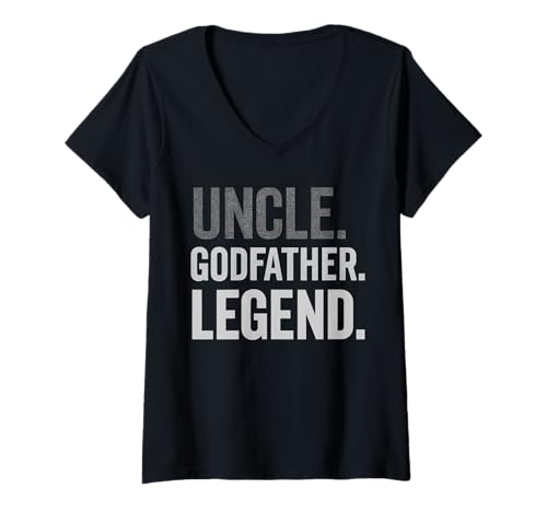 Damen Uncle. Godfather. Legend. T-Shirt mit V-Ausschnitt von Lustige coole Onkel Geschenke für Männer