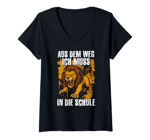 Damen Erste Klasse Löwe Schulanfang Einschulung Schulfest Löwen T-Shirt mit V-Ausschnitt Damen Erste Klasse Löwe Schulanfang Einschulung Schulfest Löwen T-Shirt mit V-Ausschnitt von Lustige erste Klasse Schüler Schulkind Schulbeginn