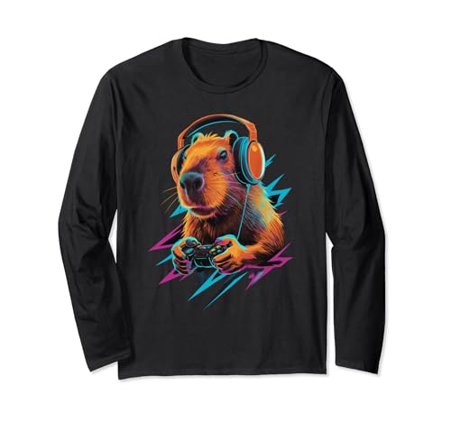 Capybara-Shirts für Kinder,Jungen,GamingVideospiele Capybara Langarmshirt Capybara-Shirts für Kinder,Jungen,GamingVideospiele Capybara Langarmshirt von Lustige grafische Capybara Gamers T-Shirts für'