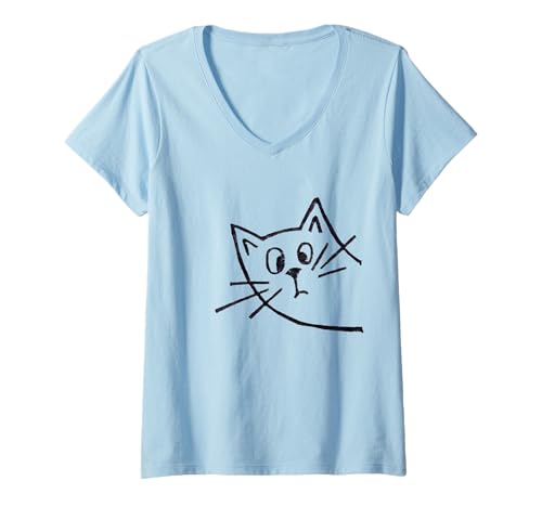 Damen Niedliches Kätzchen, Katzenliebhaber, Geschenk T-Shirt mit V-Ausschnitt Damen Niedliches Kätzchen, Katzenliebhaber, Geschenk T-Shirt mit V-Ausschnitt von Lustige katze Geschenk kostüm mädchen und Frauen