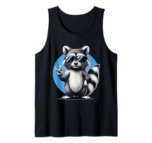 Lustiges Retro Waschbär Rock Musik für damen Kinder & herren Tank Top von Lustige motive Raccoon Rocking Waschbär shirts