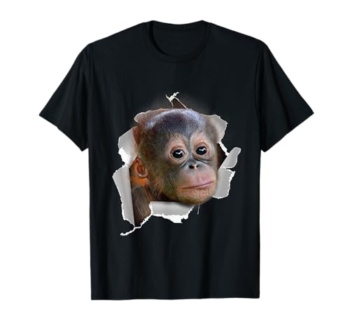 Lustiger Affe Baby Orang Utan Orang Utan Gesicht Kostüm T-Shirt Lustiger Affe Baby Orang Utan Orang Utan Gesicht Kostüm T-Shirt von Lustige niedliche Tiergesichter Designs Kostüme