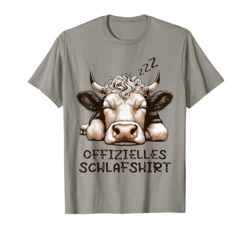 Offizielles Schlafshirt Kuh Damen Herren Lustig Schlafende T-Shirt Offizielles Schlafshirt Kuh Damen Herren Lustig Schlafende T-Shirt von Lustige schlafende Kuh für Männer Damen
