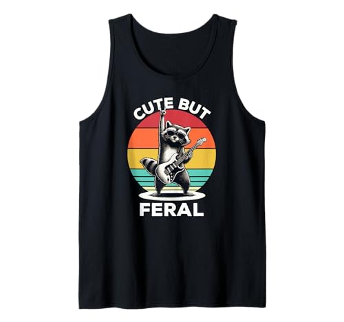Süße, Aber Wilde Waschbär Retro Gitarre Kinder Tank Top Süße, Aber Wilde Waschbär Retro Gitarre Kinder Tank Top von Lustige süße wilde Waschbärkleidung