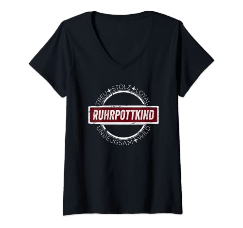 Damen Ruhrpottkind Ruhrpott Stolz T-Shirt mit V-Ausschnitt Damen Ruhrpottkind Ruhrpott Stolz T-Shirt mit V-Ausschnitt von Lustige und schöne Ruhrpott Ruhrbebiet Designs