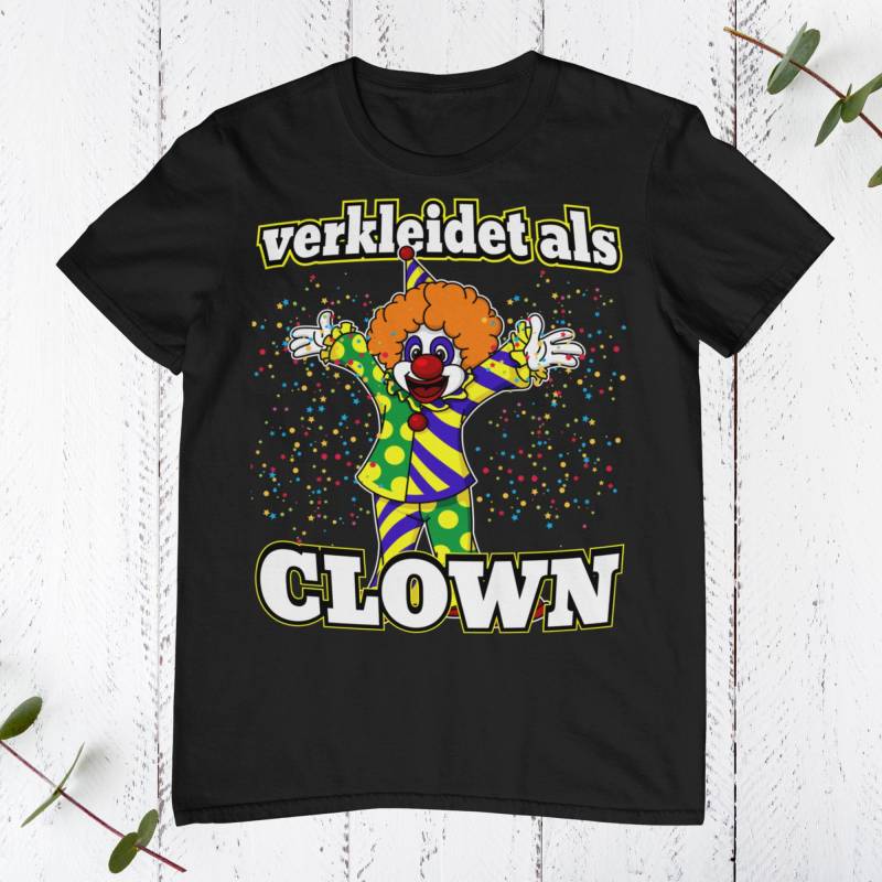 T-Shirt Unisex | Karnevalskostüm Mit Konfetti Verkleidet Als Clown Verkleidung Fasching von LustigeTshirtDesigns