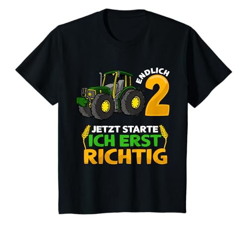 Kinder Ich bin 2 Jahre zweiter Geburtstag Bauernhof Traktor T-Shirt Kinder Ich bin 2 Jahre zweiter Geburtstag Bauernhof Traktor T-Shirt von Lustiger 2er Kindergeburtstag Jungen und Mädchen