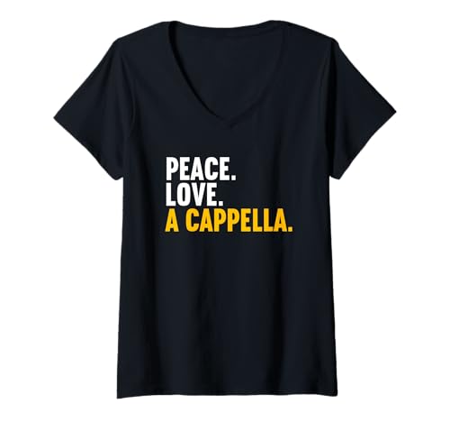 Damen Singen A-Cappella Hobby lustiges A-Cappella T-Shirt mit V-Ausschnitt Damen Singen A-Cappella Hobby lustiges A-Cappella T-Shirt mit V-Ausschnitt von Lustiger A-cappella singen Spruch Shop