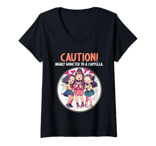 Damen Singen A-Cappella Hobby lustiges A-Cappella T-Shirt mit V-Ausschnitt Damen Singen A-Cappella Hobby lustiges A-Cappella T-Shirt mit V-Ausschnitt von Lustiger A-cappella singen Spruch Shop