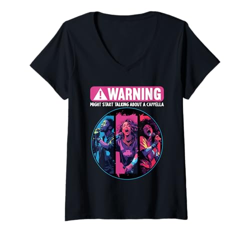 Damen Singen A-Cappella Hobby lustiges A-Cappella T-Shirt mit V-Ausschnitt Damen Singen A-Cappella Hobby lustiges A-Cappella T-Shirt mit V-Ausschnitt von Lustiger A-cappella singen Spruch Shop