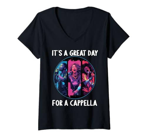 Damen Singen A-Cappella Hobby lustiges A-Cappella T-Shirt mit V-Ausschnitt Damen Singen A-Cappella Hobby lustiges A-Cappella T-Shirt mit V-Ausschnitt von Lustiger A-cappella singen Spruch Shop