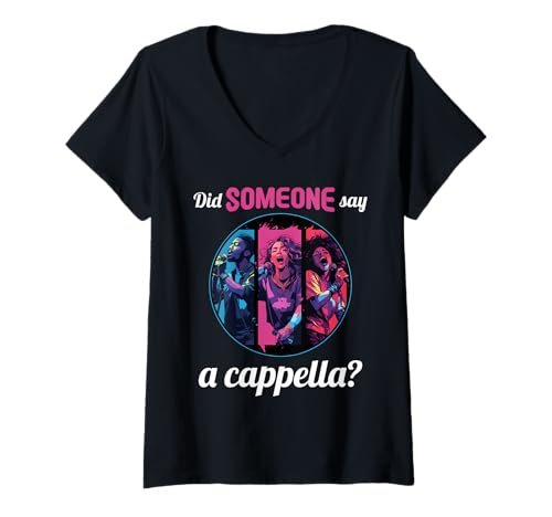 Damen Singen A-Cappella Hobby lustiges A-Cappella T-Shirt mit V-Ausschnitt Damen Singen A-Cappella Hobby lustiges A-Cappella T-Shirt mit V-Ausschnitt von Lustiger A-cappella singen Spruch Shop