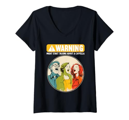 Damen Singen A-Cappella Hobby lustiges A-Cappella T-Shirt mit V-Ausschnitt Damen Singen A-Cappella Hobby lustiges A-Cappella T-Shirt mit V-Ausschnitt von Lustiger A-cappella singen Spruch Shop
