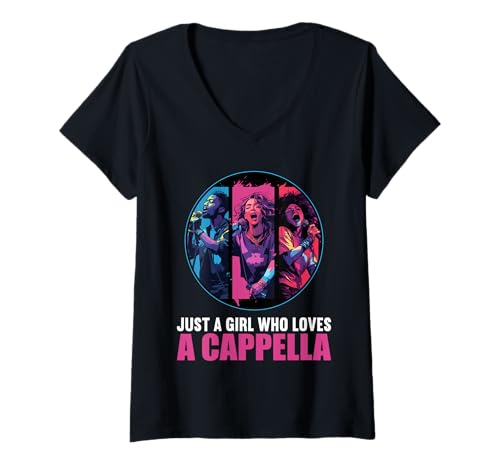 Damen Singen A-Cappella Hobby lustiges A-Cappella T-Shirt mit V-Ausschnitt Damen Singen A-Cappella Hobby lustiges A-Cappella T-Shirt mit V-Ausschnitt von Lustiger A-cappella singen Spruch Shop