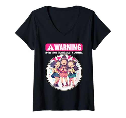 Damen Singen A-Cappella Hobby lustiges A-Cappella T-Shirt mit V-Ausschnitt Damen Singen A-Cappella Hobby lustiges A-Cappella T-Shirt mit V-Ausschnitt von Lustiger A-cappella singen Spruch Shop