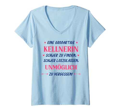 Damen Kollege Kellnerin Arbeit Eine Großartige Kellnerin T-Shirt mit V-Ausschnitt Damen Kollege Kellnerin Arbeit Eine Großartige Kellnerin T-Shirt mit V-Ausschnitt von Lustiger Abschied Kollege Kellnerin Kanzlei