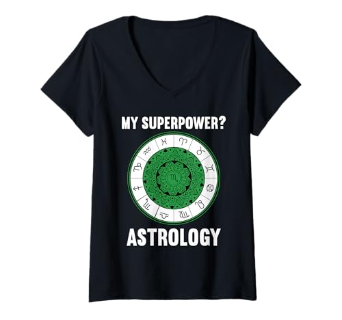 Damen Astrologie Hobby lustiges Astrologie T-Shirt mit V-Ausschnitt Damen Astrologie Hobby lustiges Astrologie T-Shirt mit V-Ausschnitt von Lustiger Astrologie Spruch Shop