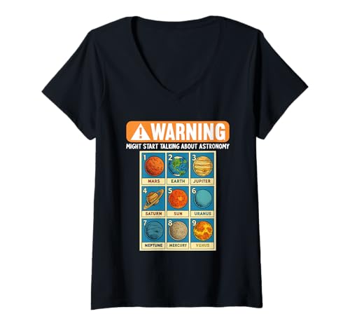 Damen Astronomie Hobby lustiges Astronomie T-Shirt mit V-Ausschnitt von Lustiger Astronomie Spruch Shop