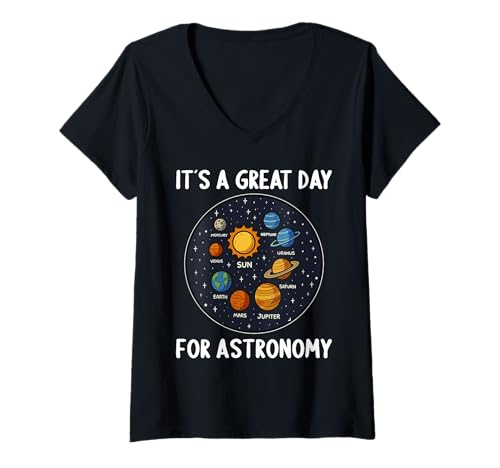 Damen Astronomie Hobby lustiges Astronomie T-Shirt mit V-Ausschnitt Damen Astronomie Hobby lustiges Astronomie T-Shirt mit V-Ausschnitt von Lustiger Astronomie Spruch Shop