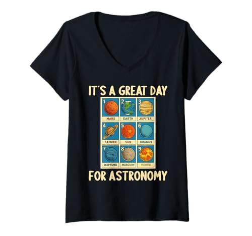 Damen Astronomie Hobby lustiges Astronomie T-Shirt mit V-Ausschnitt von Lustiger Astronomie Spruch Shop