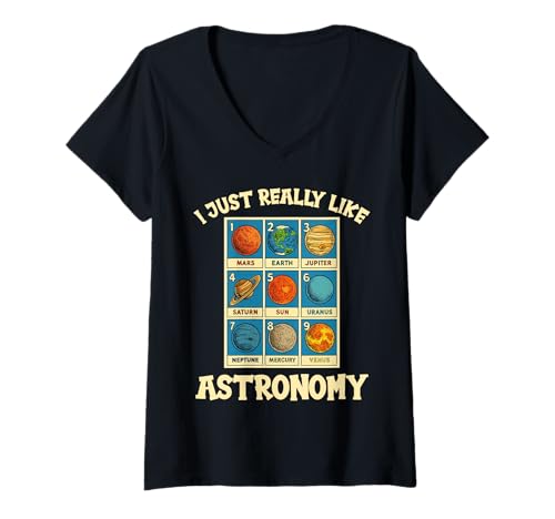 Damen Astronomie Hobby lustiges Astronomie T-Shirt mit V-Ausschnitt Damen Astronomie Hobby lustiges Astronomie T-Shirt mit V-Ausschnitt von Lustiger Astronomie Spruch Shop