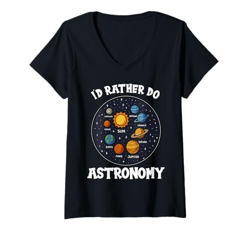 Damen Astronomie Hobby lustiges Astronomie T-Shirt mit V-Ausschnitt von Lustiger Astronomie Spruch Shop