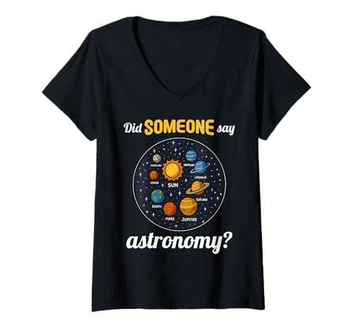 Damen Astronomie Hobby lustiges Astronomie T-Shirt mit V-Ausschnitt von Lustiger Astronomie Spruch Shop