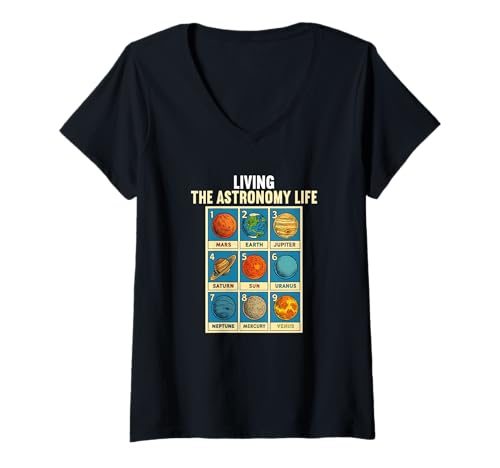 Damen Astronomie Hobby lustiges Astronomie T-Shirt mit V-Ausschnitt Damen Astronomie Hobby lustiges Astronomie T-Shirt mit V-Ausschnitt von Lustiger Astronomie Spruch Shop
