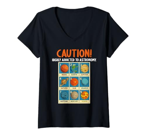 Damen Astronomie Hobby lustiges Astronomie T-Shirt mit V-Ausschnitt Damen Astronomie Hobby lustiges Astronomie T-Shirt mit V-Ausschnitt von Lustiger Astronomie Spruch Shop