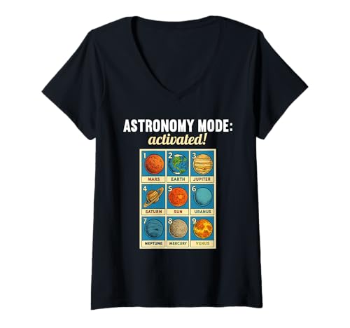 Damen Astronomie Hobby lustiges Astronomie T-Shirt mit V-Ausschnitt von Lustiger Astronomie Spruch Shop