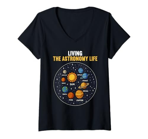 Damen Astronomie Hobby lustiges Astronomie T-Shirt mit V-Ausschnitt Damen Astronomie Hobby lustiges Astronomie T-Shirt mit V-Ausschnitt von Lustiger Astronomie Spruch Shop