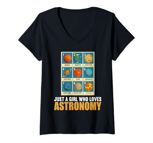 Damen Astronomie Hobby lustiges Astronomie T-Shirt mit V-Ausschnitt von Lustiger Astronomie Spruch Shop