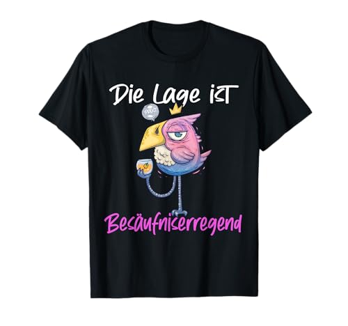 Die Lage ist besäufniserregend mit Flamingo, Frauen Party T-Shirt von Lustiger Aufdruck für erwachsene Party Mädels JGA