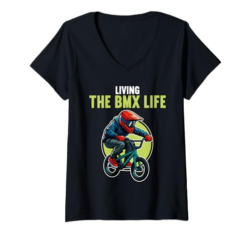 Damen BMX Hobby lustiges BMX T-Shirt mit V-Ausschnitt Damen BMX Hobby lustiges BMX T-Shirt mit V-Ausschnitt von Lustiger BMX Spruch Shop