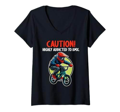 Damen BMX Hobby lustiges BMX T-Shirt mit V-Ausschnitt Damen BMX Hobby lustiges BMX T-Shirt mit V-Ausschnitt von Lustiger BMX Spruch Shop