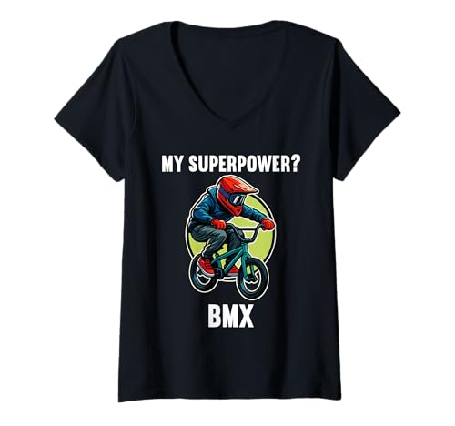 Damen BMX Hobby lustiges BMX T-Shirt mit V-Ausschnitt Damen BMX Hobby lustiges BMX T-Shirt mit V-Ausschnitt von Lustiger BMX Spruch Shop
