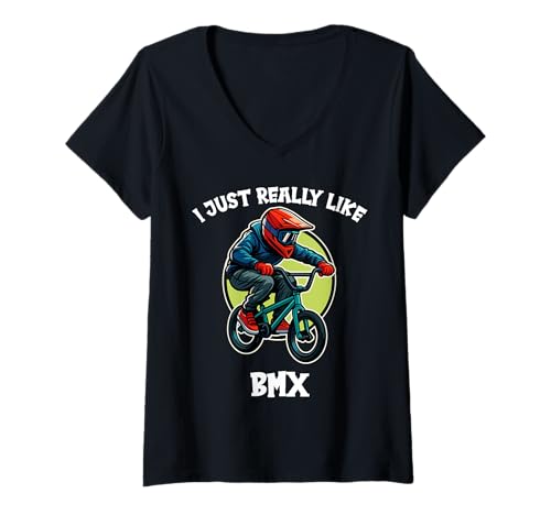 Damen BMX Hobby lustiges BMX T-Shirt mit V-Ausschnitt Damen BMX Hobby lustiges BMX T-Shirt mit V-Ausschnitt von Lustiger BMX Spruch Shop