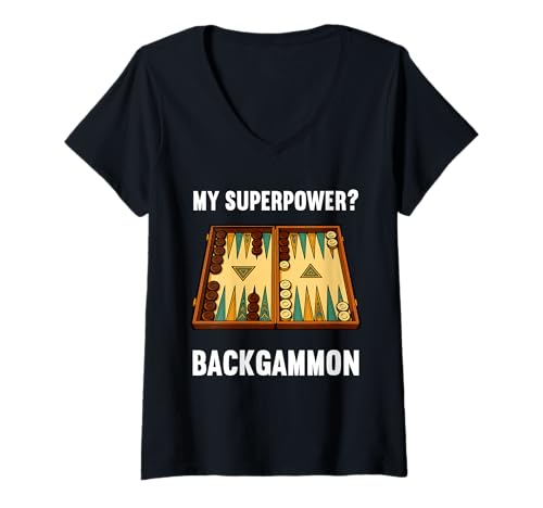 Damen Backgammon Hobby lustiges Backgammon T-Shirt mit V-Ausschnitt Damen Backgammon Hobby lustiges Backgammon T-Shirt mit V-Ausschnitt von Lustiger Backgammon Spruch Shop