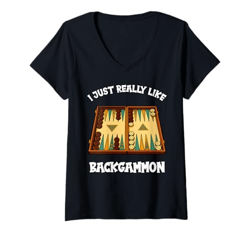 Damen Backgammon Hobby lustiges Backgammon T-Shirt mit V-Ausschnitt Damen Backgammon Hobby lustiges Backgammon T-Shirt mit V-Ausschnitt von Lustiger Backgammon Spruch Shop