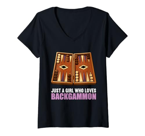 Damen Backgammon Hobby lustiges Backgammon T-Shirt mit V-Ausschnitt Damen Backgammon Hobby lustiges Backgammon T-Shirt mit V-Ausschnitt von Lustiger Backgammon Spruch Shop