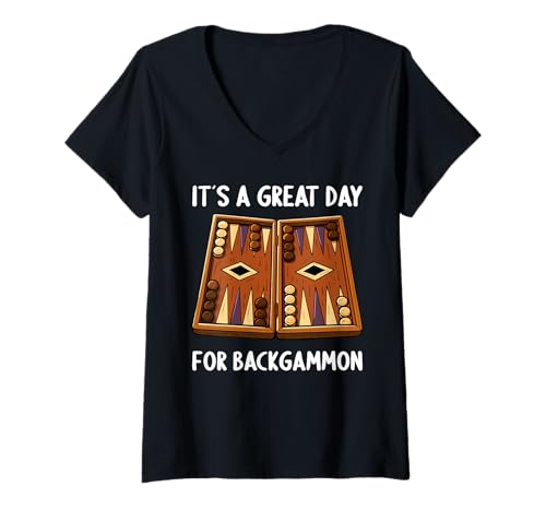 Damen Backgammon Hobby lustiges Backgammon T-Shirt mit V-Ausschnitt Damen Backgammon Hobby lustiges Backgammon T-Shirt mit V-Ausschnitt von Lustiger Backgammon Spruch Shop