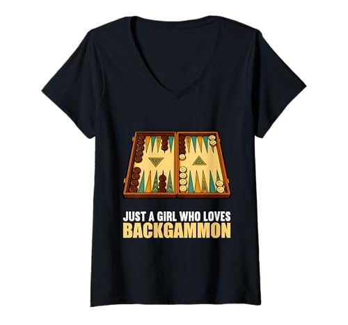 Damen Backgammon Hobby lustiges Backgammon T-Shirt mit V-Ausschnitt Damen Backgammon Hobby lustiges Backgammon T-Shirt mit V-Ausschnitt von Lustiger Backgammon Spruch Shop