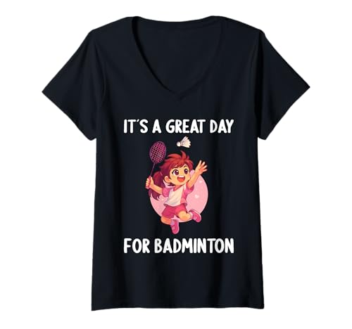 Damen Badminton Hobby lustiges Badminton T-Shirt mit V-Ausschnitt Damen Badminton Hobby lustiges Badminton T-Shirt mit V-Ausschnitt von Lustiger Badminton Spruch Shop