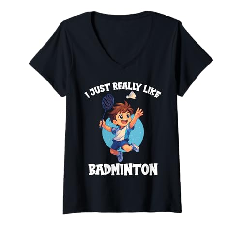 Damen Badminton Hobby lustiges Badminton T-Shirt mit V-Ausschnitt Damen Badminton Hobby lustiges Badminton T-Shirt mit V-Ausschnitt von Lustiger Badminton Spruch Shop